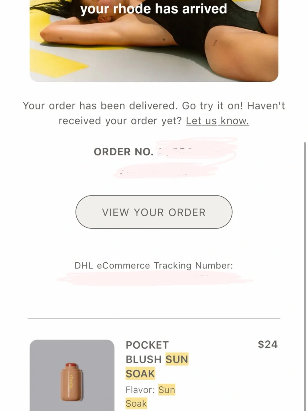 Rhode Sun Soak Pocket blush